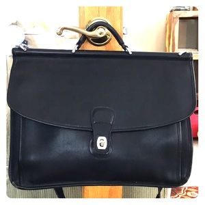 💕 Coach vintage black leather laptop work bag 💕